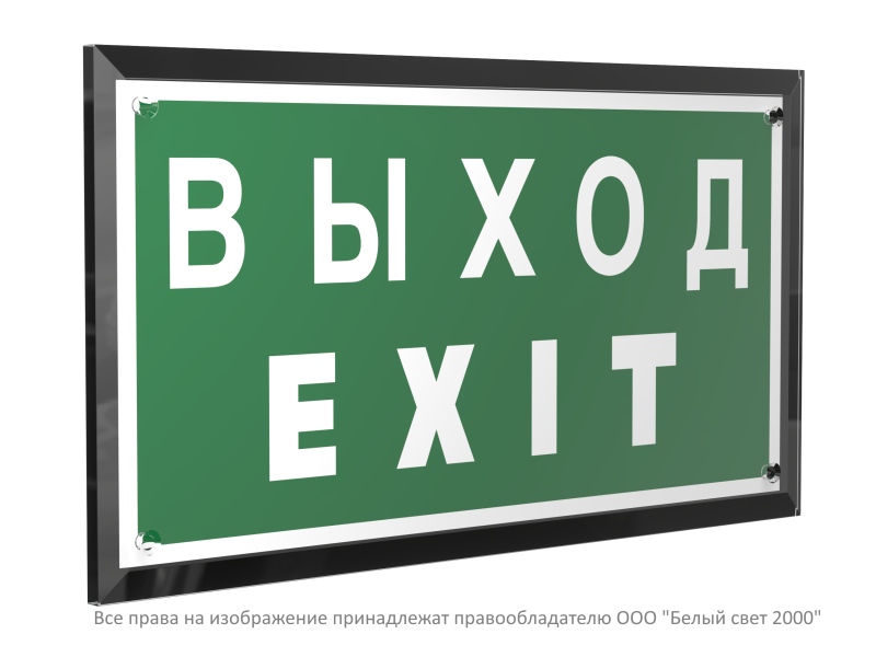 знак безопасности pt-32178-black.e24 "выход-exit " белый свет a32712 от BTSprom.by