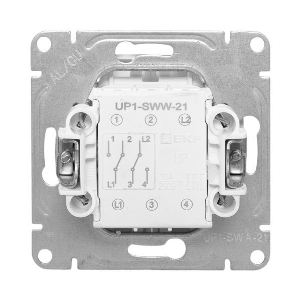  Выключатель проходной 2-кл. СП Эпика механизм алюм. EKF UP1-SWA-21 фото в каталоге от BTSprom.by
