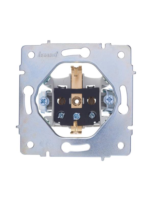  Розетка 1-м СП Vesna с заземл. защ. шторки ПБТ механизм жемчуж./бел. перламутр LEZARD 742-3088-124B фото в каталоге от BTSprom.by