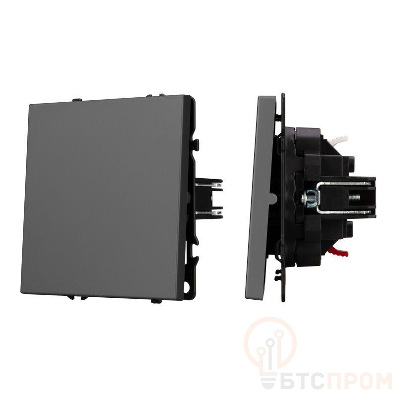  Выключатель ARL NOBE 1 кл софт-тач сер. базальт SWT-MK01-SFPL-GR (250В 10А) Arlight 054245(1) фото в каталоге от BTSprom.by
