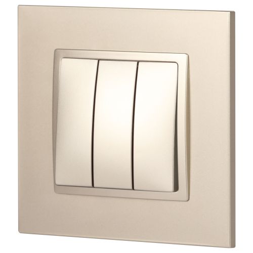  Выключатель 3-кл. СП Elegance 14-1107-04 10А IP20 250В 10AX механизм шампань Эра Б0034253 фото в каталоге от BTSprom.by