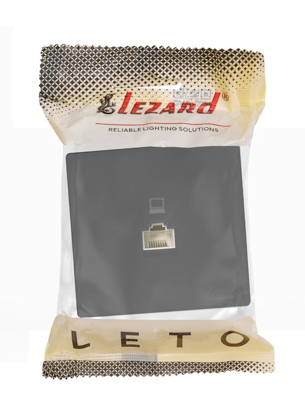 розетка компьютерная 1-мест. rj45 leto черн. бархат lezard 752-4200-139 от BTSprom.by