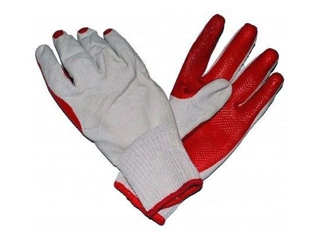 перчатки х/б, латексное покрытие (усиленные), 10 р-р (мин. риски) ("кирпич")  от BTSprom.by