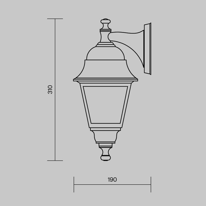  Светильник Abbey Road 1х60Вт E27 IP44 бра настен. Maytoni O003WL-01B фото в каталоге от BTSprom.by