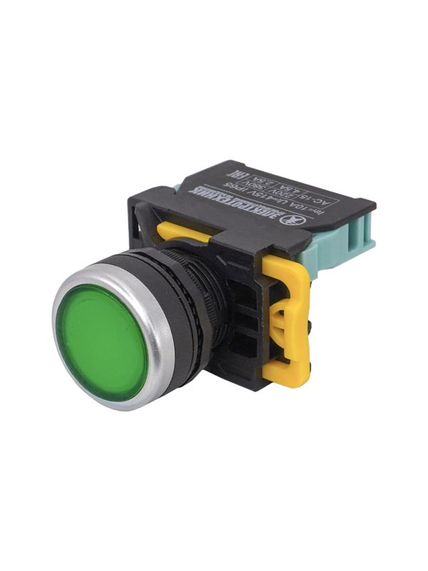 выключатель кнопочный вк22-ew3361 1но цилиндр с подсветкой 220в d22мм ip65 зел. электротехник et559661 от BTSprom.by