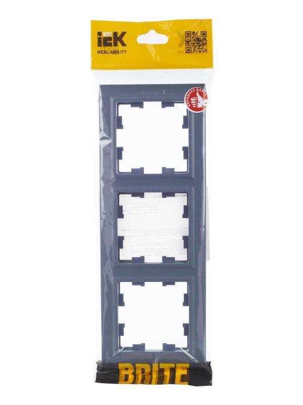  Рамка 3-м BRITE РУ-3-БрМ маренго IEK BR-M32-K35 фото в каталоге от BTSprom.by