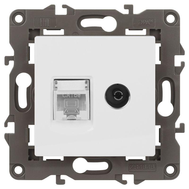 розетка компьютерная + телевизионная 2-м elegance 14-3110-01 rj45 + tv ip20 механизм бел. эра б0034314 от BTSprom.by