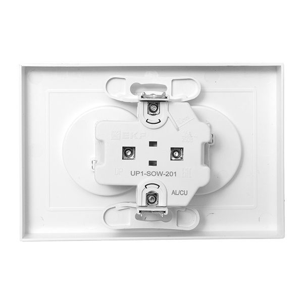  Розетка 2-м СП Эпика 16А без заземл. защ. шторки с рамкой механизм бел. EKF UP1-SOW-201 фото в каталоге от BTSprom.by