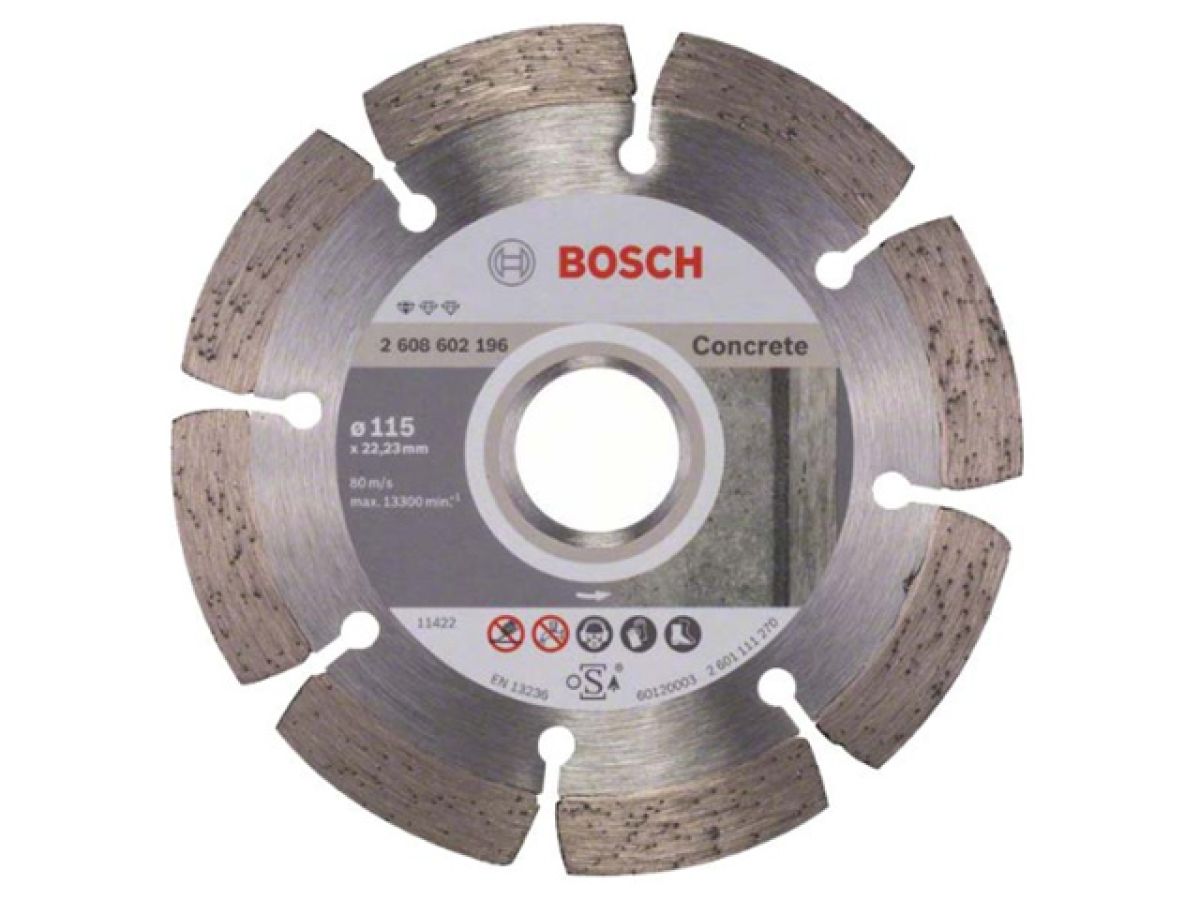 алмазный круг 115х22 мм по бетону сегмент. standard for concrete bosch (сухая резка) 2608602196 от BTSprom.by