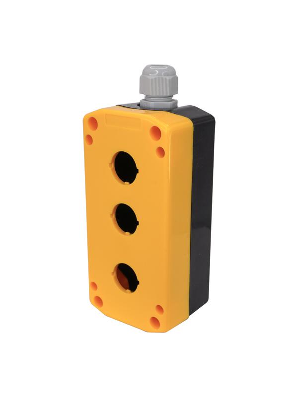 корпус пку-22/3 3 отверст. d22мм с сальником ip65 с желт. крышкой; черн. электротехник et518665 от BTSprom.by