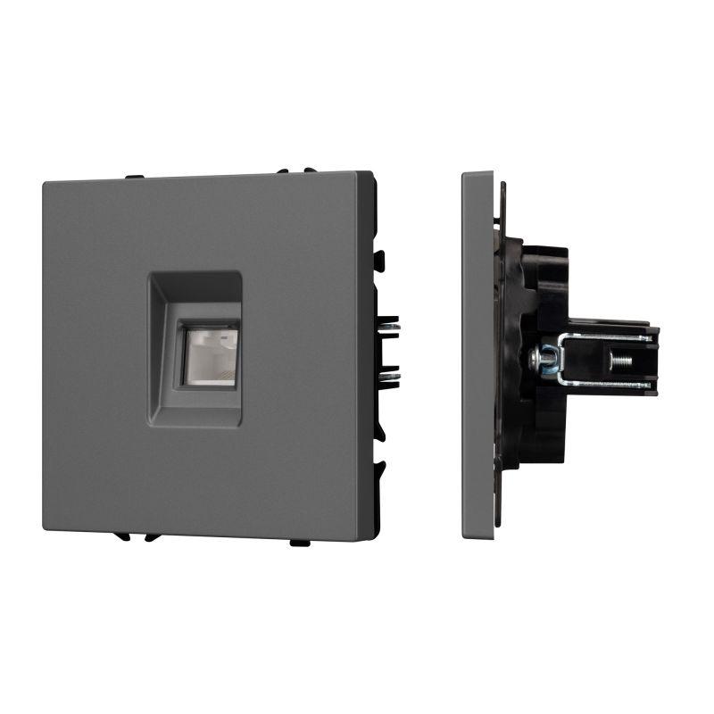розетка компьютерная arl nobe софт-тач сер. базальт sct-mpc1-sfpl-gr (rj-45 cat6) arlight 054307(1) от BTSprom.by