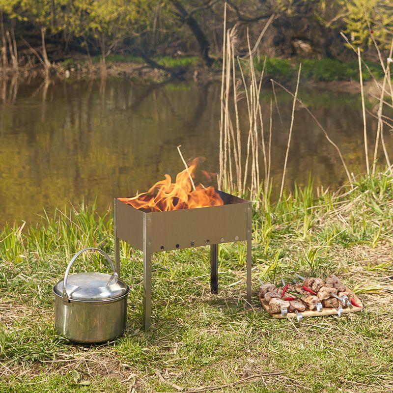  Мангал сборный "ПОХОДНЫЙ" в гофрокартонной коробке с шампурами СОКОЛ 62-0006 фото в каталоге от BTSprom.by