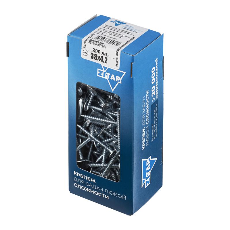 Саморез усиленный для тонкого метал. листа 4.2х38 (коробка) (уп.200шт) Zitar 102143 фото в каталоге от BTSprom.by