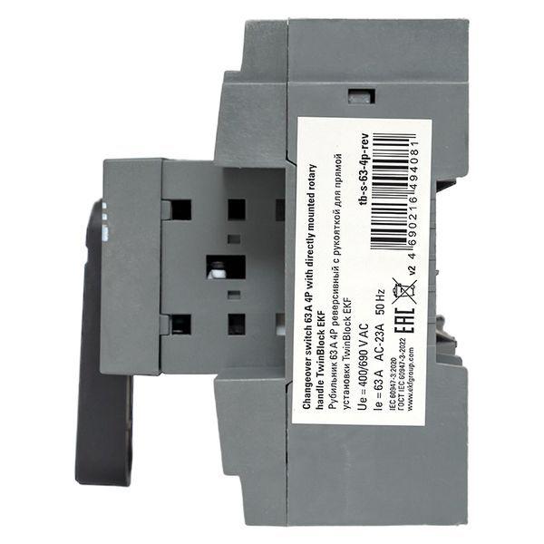  Рубильник 4п 63А реверсивный с рукояткой для прямой установки TwinBlock EKF tb-s-63-4p-rev фото в каталоге от BTSprom.by