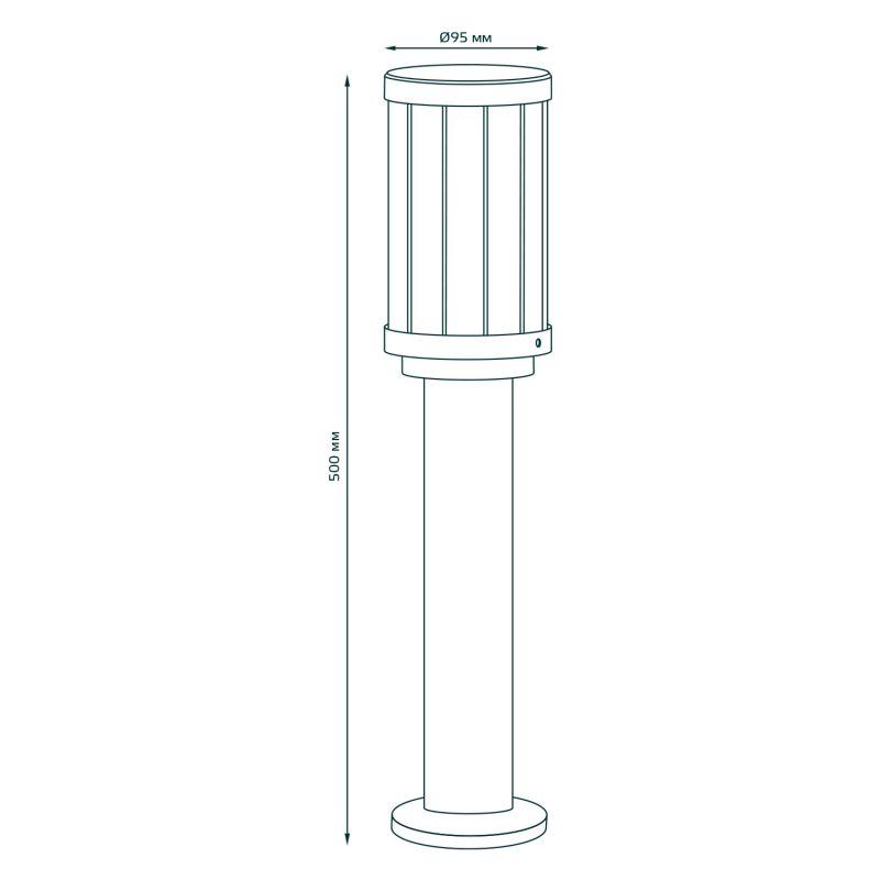  Светильник Vega 1х60Вт E27 IP54 170-240В 105х105х50мм НТУ столб садово-парковый GAUSS GD023 фото в каталоге от BTSprom.by