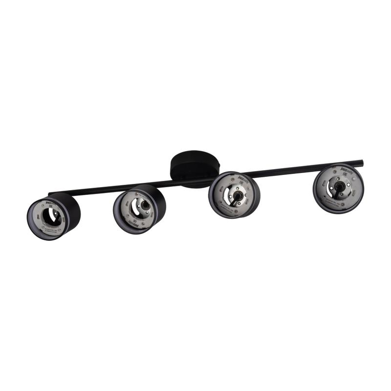 светильник pcl-0704 max 20вт (каждая лампа) 4xgx53 ip20 230в bl настен./потолочн. декор. под лампу jazzway 5066885 от BTSprom.by