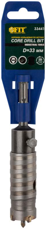  Коронка кольцевая по бетону 33мм хвостовик 110мм в сборе FIT 33441 фото в каталоге от BTSprom.by