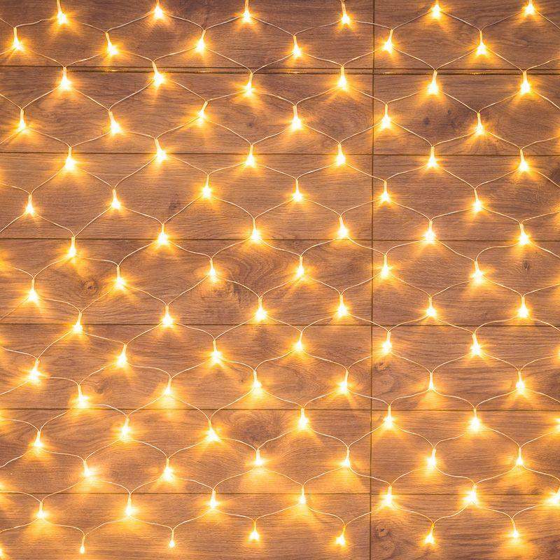 гирлянда светодиодная "сеть" 1.8х1.5м 180led тепл. бел. 15вт ip20 провод пвх прозр. neon-night 215-136 от BTSprom.by