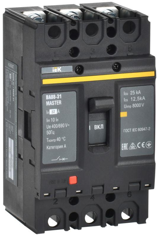 выключатель автоматический 3п 32а 25ка ва88-31 master iek sva00-3-0032-02 от BTSprom.by