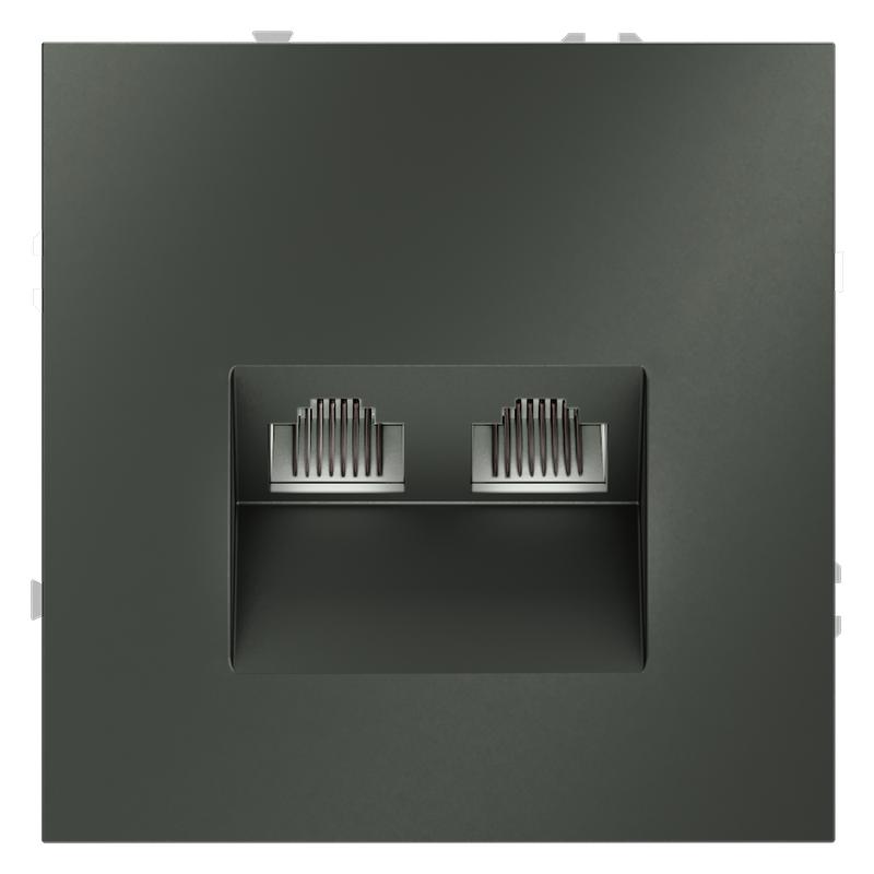 розетка компьютерная 2-м сп s70 rj45 + rj45 кат.6 механизм титан voltum vls060206 от BTSprom.by