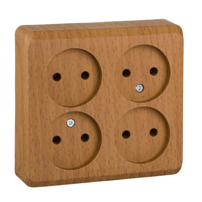 розетка 4-м оп этюд 16а ip20 250в без заземл. без защ. шторок бук se pa16-205t от BTSprom.by