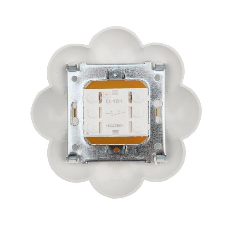  Выключатель 1-кл. СП HAPPY Ромашка желт./бел. Kranz KR-78-0620 фото в каталоге от BTSprom.by