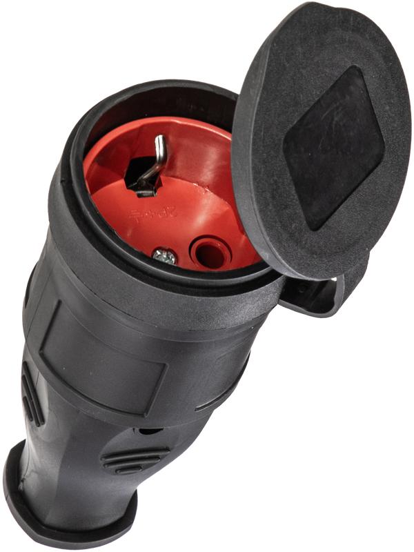 розетка 16а ip44 прямая с заземл. каучук красн. космос rksm-z-ip(r)16a от BTSprom.by