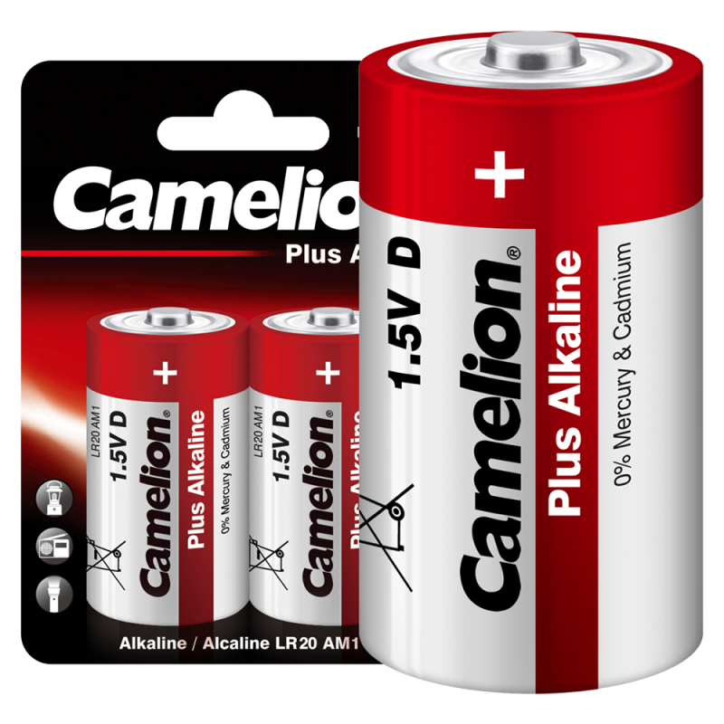 элемент питания алкалиновый d/lr20 1.5в plus alkaline lr20-bp2 bl-2 (блист.2шт) camelion 1654 от BTSprom.by