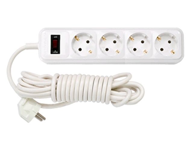 удлинитель бытовой 3,5м (4 роз., 2.5квт, с/з, пвс 3х0,75) bylectrica (со встроенным ограничителем тока) у10-328 3.5м от BTSprom.by