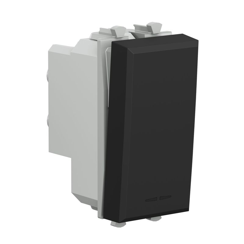  Выключатель модульный 2п 1мод. Avanti "Черный матовый" DKC 4412221 фото в каталоге от BTSprom.by