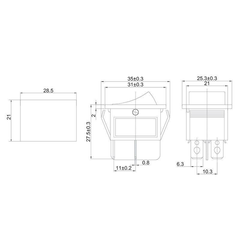  Выключатель клавишный 250В 16А (4с) ON-OFF красн. с подсветкой (RWB-502 SC-767 IRS-201-1) (инд. упак.) Rexant 36-2330-1 фото в каталоге от BTSprom.by