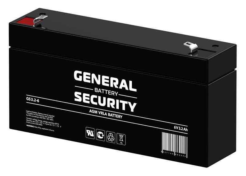  Аккумулятор 6В 3.2А.ч General Security GS3.2-6 фото в каталоге от BTSprom.by