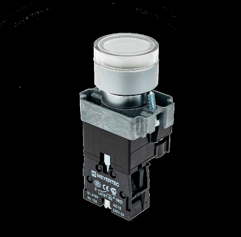 кнопка с led подсветкой бел. 220в ac/dc 1no метал. mtb2-bw3163 овен 58206 от BTSprom.by