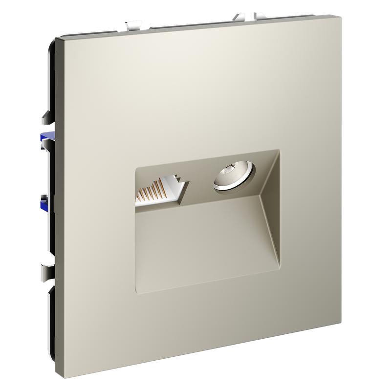 розетка телевизионная встраиваемая voltum s70 tv+rj45 кат. 6 кашемир voltum vls060703 от BTSprom.by
