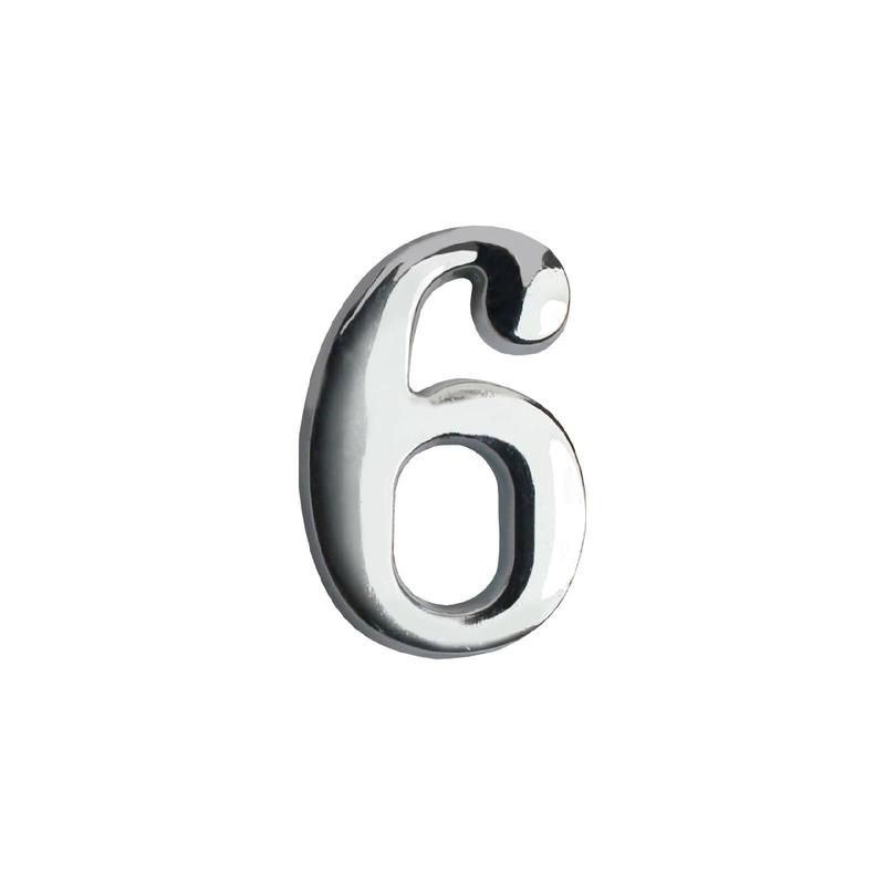 цифра дверная "6" на клеевой основе хром аллюр 5 076 от BTSprom.by