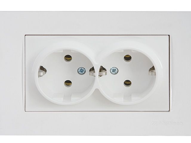 розетка 2-ая (скрытая,с/з) белая,, rita, mutlusan (16 a, 250 v, ip 20) 2220 202 0201 от BTSprom.by
