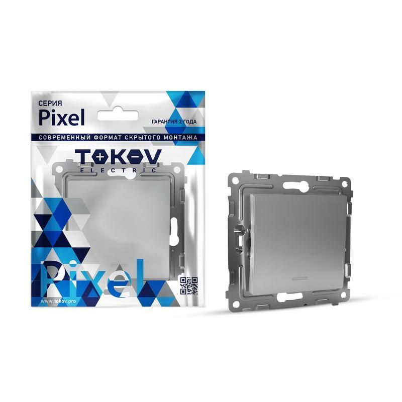 выключатель 1-кл. сп pixel 10а ip20 с индикатором механизм алюм. tokov electric tke-px-v1i-c03 от BTSprom.by