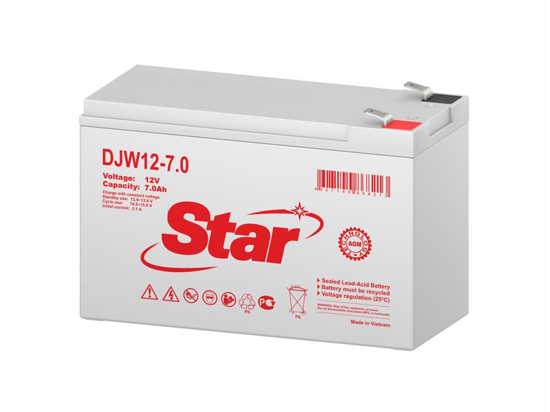 аккумулятор 12в 7а.ч клемма f2 star djw12-7.0 от BTSprom.by