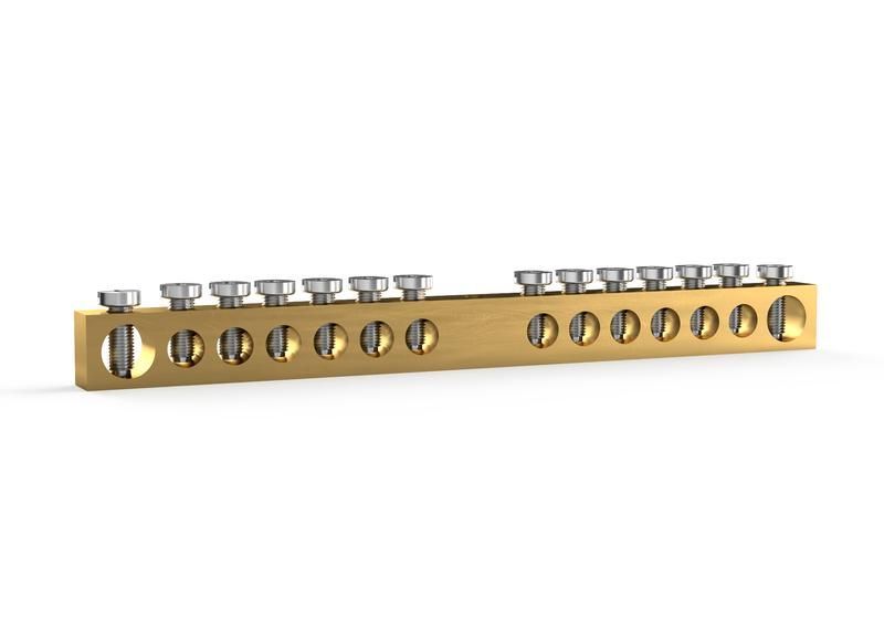 шина pen "земля-ноль" 6х9мм 14 отвер. латунь tokov electric tke-bcb-69-14-n/pen от BTSprom.by