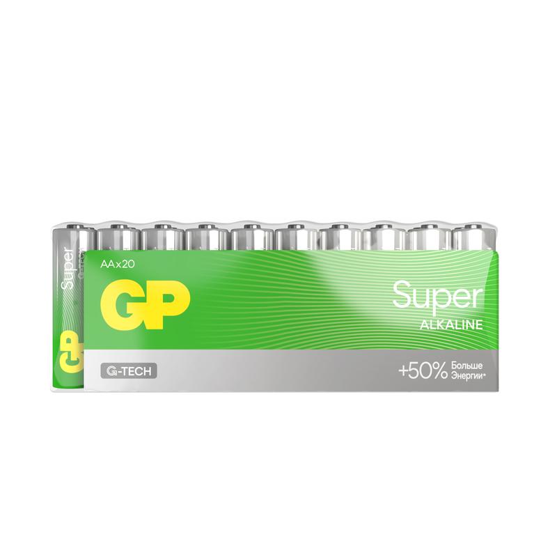элемент питания алкалиновый aa/lr6 1.5в super alkaline (уп.20шт) gp 1208 от BTSprom.by