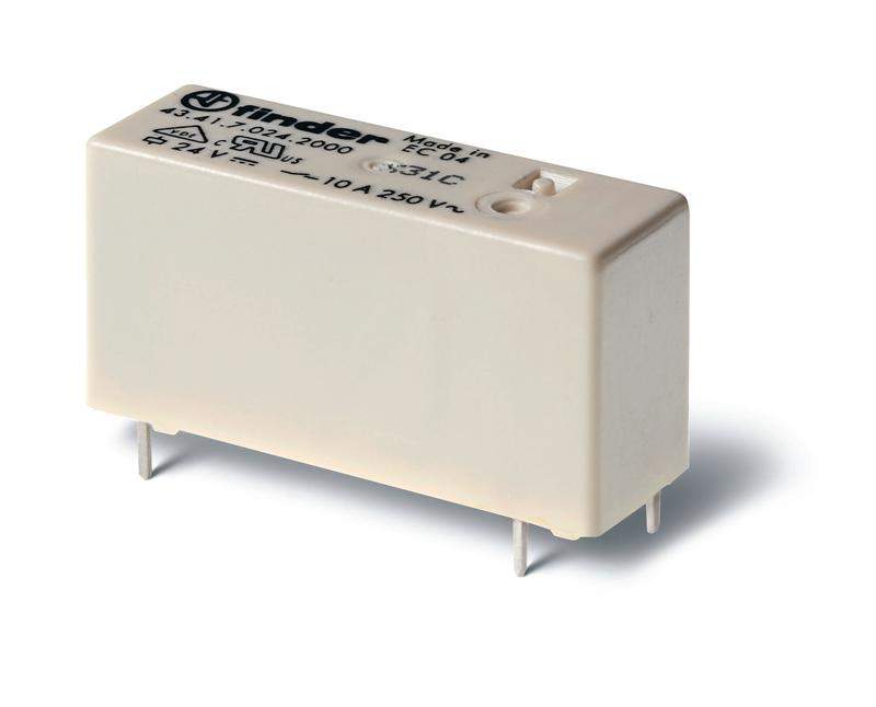 реле низкопрофильное миниатюрное электромеханич. монтаж на печатную плату выводы с шагом 3.2мм 1co 10а agcdo 24в dc (чувствит.) rtii finder 434170242000 от BTSprom.by