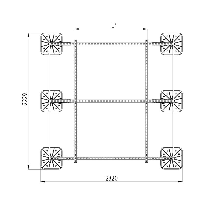  Конструкция опорная для установки оборудования TECHNORAPTOR FOOT 2000х2000 HD КМ TR0249 фото в каталоге от BTSprom.by