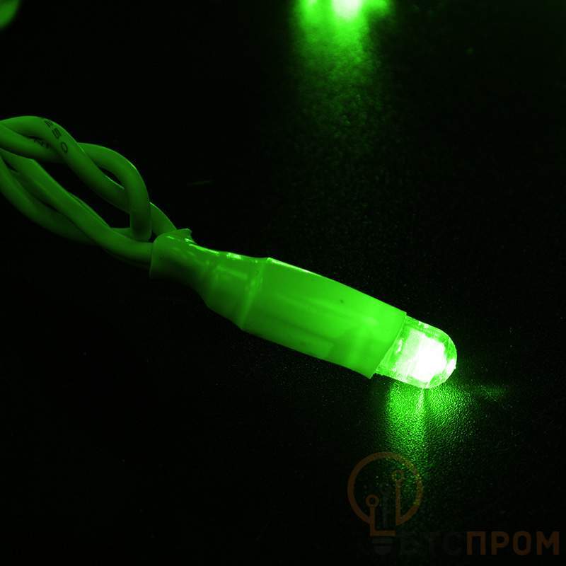  НИТЬ ПВХ flashing 10м (2 модуля x 5м), белый ПВХ, 100 LED Зеленый, 230В (нужен шнур питания 303-500/303-500-1) фото в каталоге от BTSprom.by
