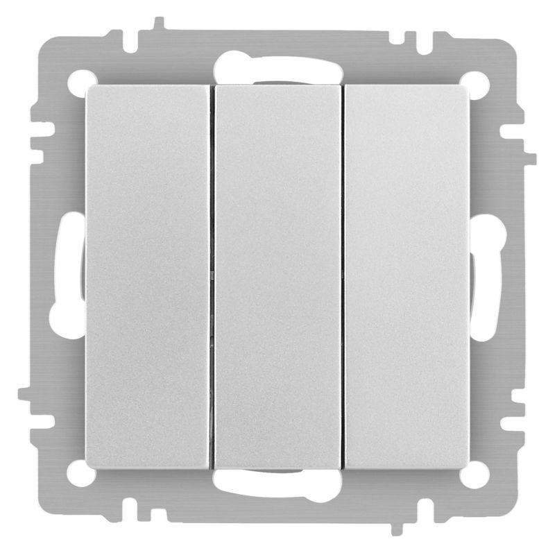 выключатель 3-кл. сп accent 6-106-03 10а ip20 250в al/cu алюм. intro б0063536 от BTSprom.by