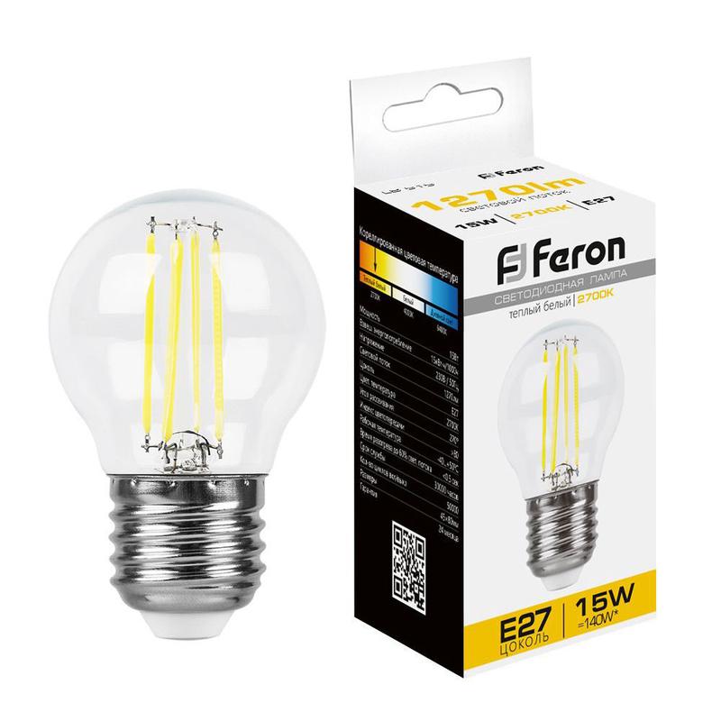 лампа светодиодная 15вт 230в e27 2700к прозрачн. lb-515 feron 38252 от BTSprom.by