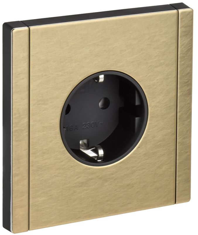 розетка 1-м сп forte&piano fp614m 16а с заземл. без защ. шторок безвинт. крепл. шампань iek fp-r11-16-1-m-k37 от BTSprom.by