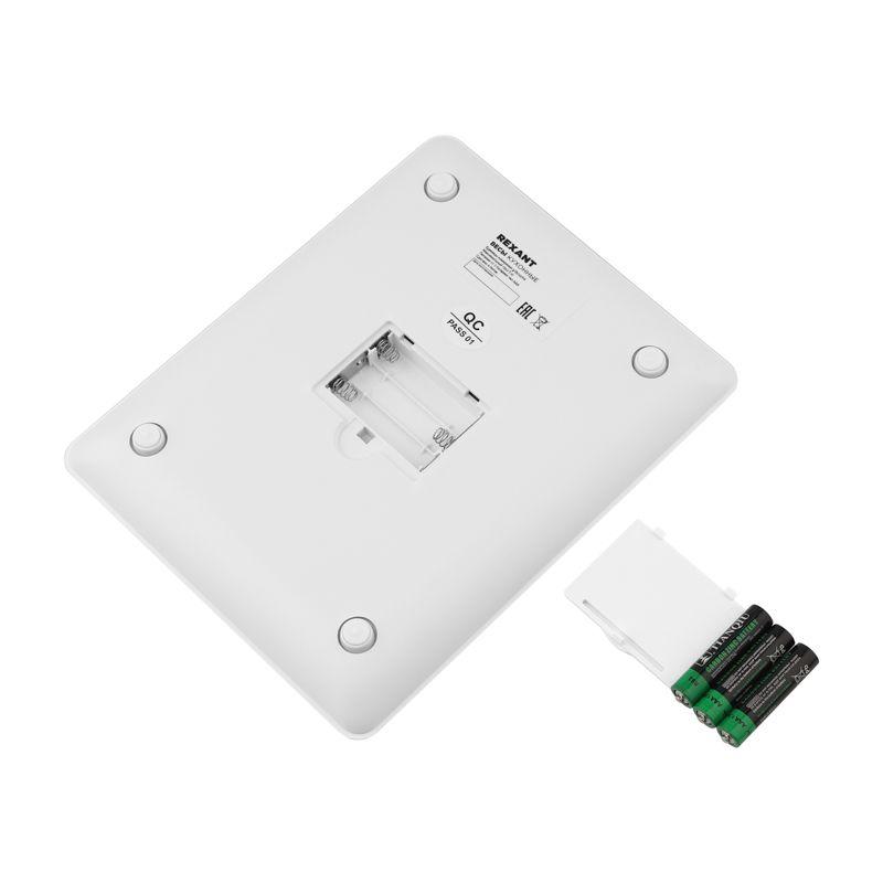  Весы кухонные электронные бел. прямоугольные cтекло до 5кг Rexant 72-1008 фото в каталоге от BTSprom.by