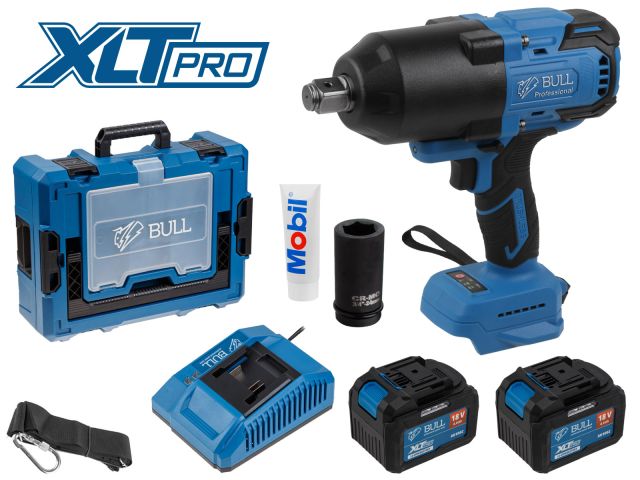 аккум. ударный гайковерт bull sc 1810 xcase, xltpro, бесщет., 18 в, 1500 н*м, 3/4", 2х6 а*ч, з/у 6 а (масса: 3,92 кг,) 1329727 от BTSprom.by