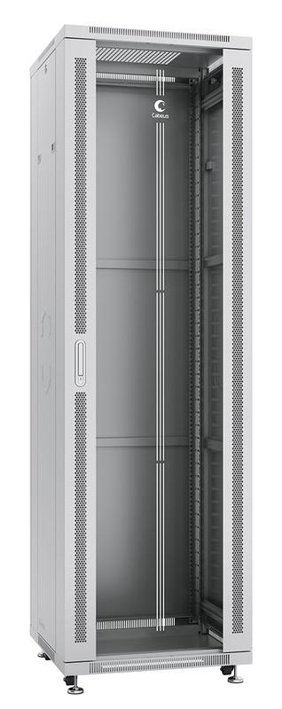 шкаф монтажный телекоммуникационный напольный sh-05c-42u60/100 19дюйм для распред. и серверн. оборудования 42u 600х1000х2055мм передн. стеклян. и задн. сплошн. метал. двери ручка с замком сер. (ral 7035) cabeus 7057c от BTSprom.by