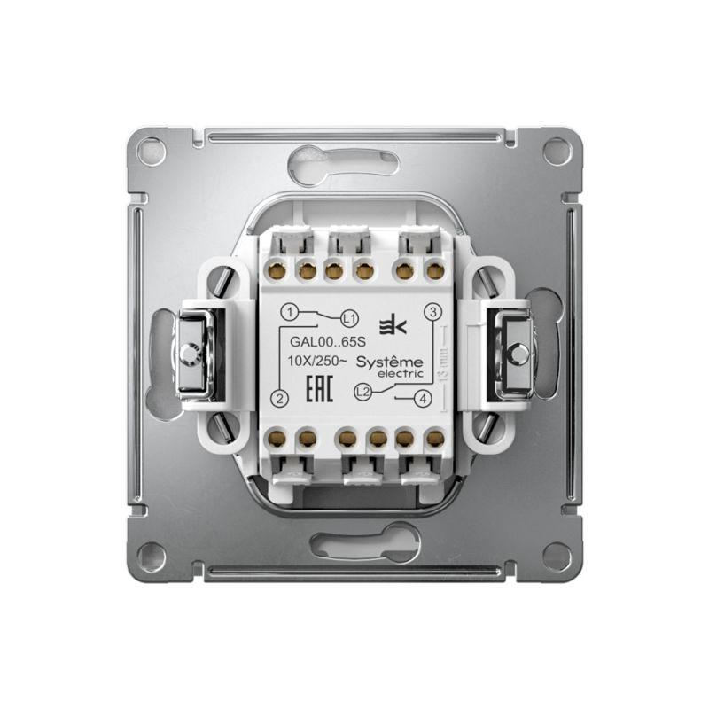  Переключатель 2-кл. ArtGallery 10AX быстрозажим. клем. механизм алюм. SE GAL000365S фото в каталоге от BTSprom.by